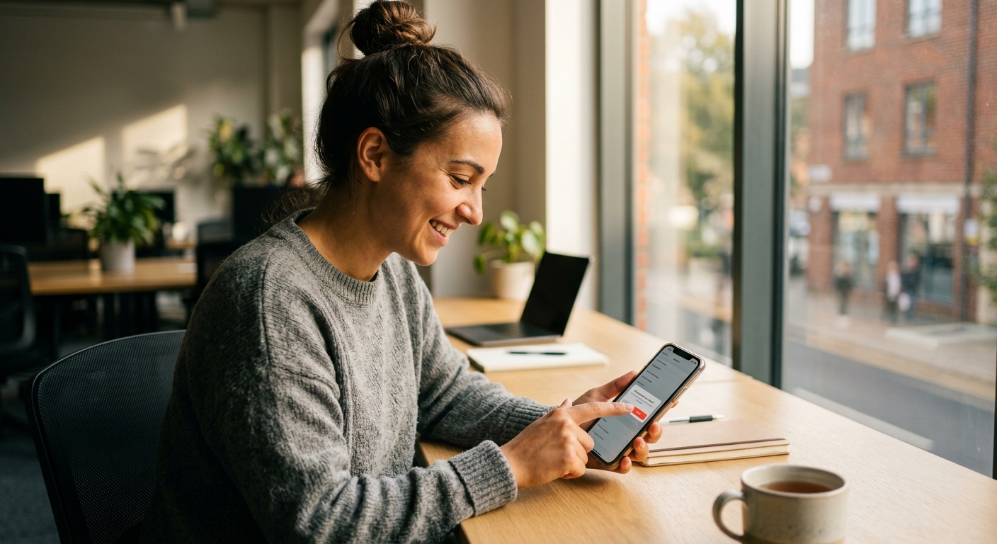 情境首圖:一位車隊領隊在活動結束後,輕鬆刪除已失效的組隊資訊,臉上露出放心的表情。
